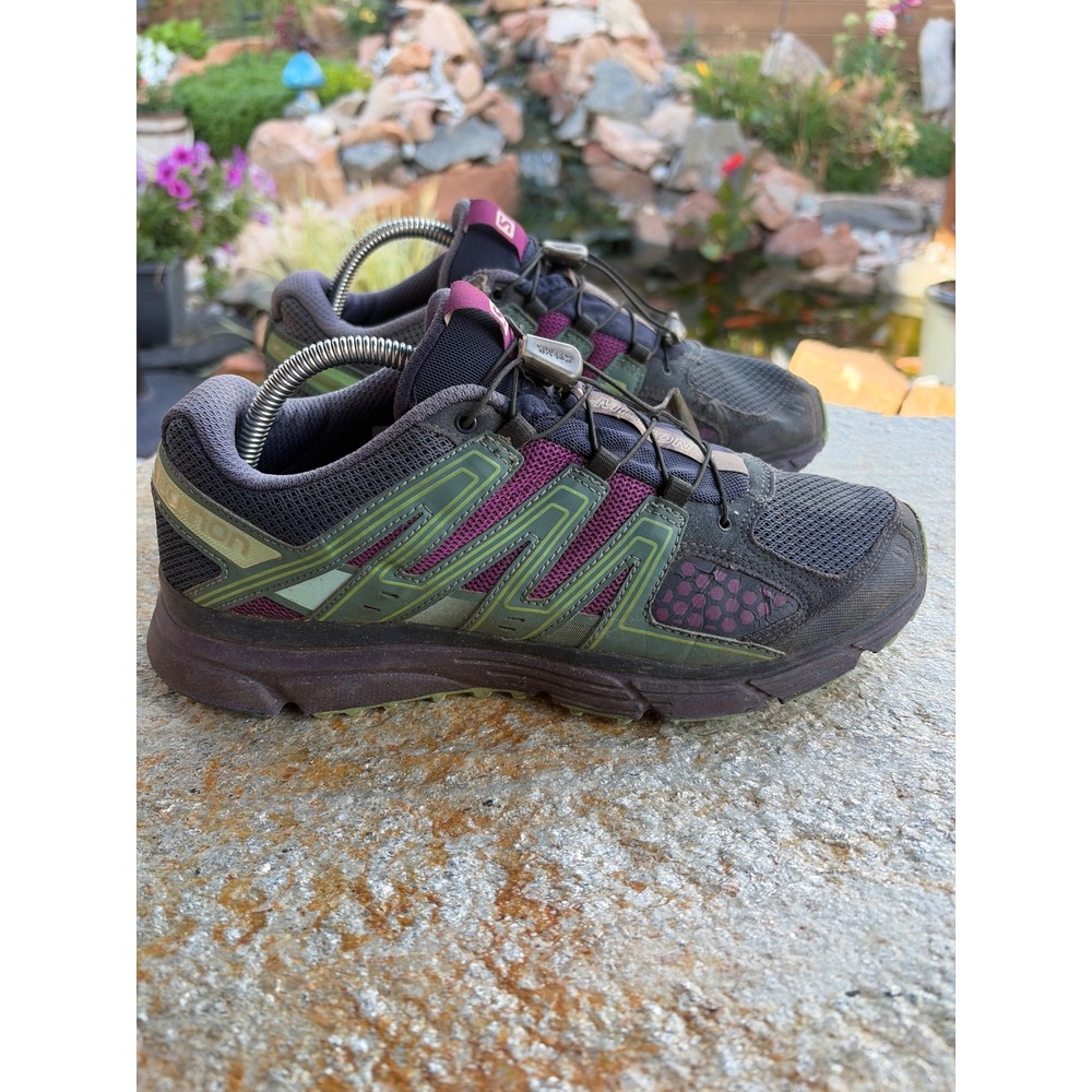 Salomon X-Mission 3 Trail Running Shoes Gray Green Purple 393256 Womens 10
